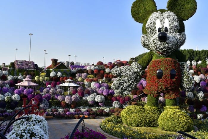 Mickey Mouse en el Dubai Miracle Garden