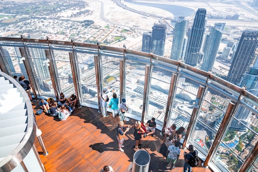 La vista desde el observatorio en piso 124, At the Top, Burj Khalifa