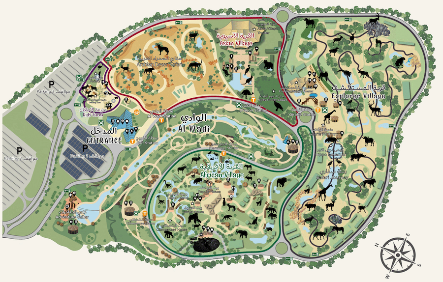 Mapa del Dubai Safari Park