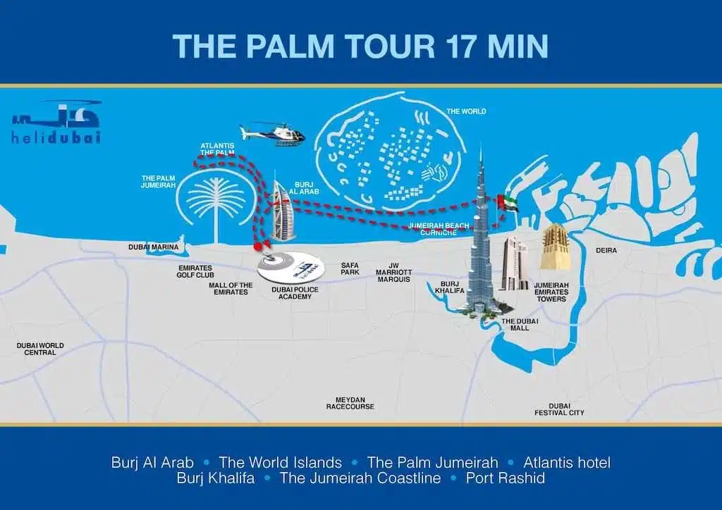 Dubái en helicóptero: Palm tour de 17 minutos